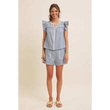 Load image into Gallery viewer, Seabreeze Embroidered Linen Shorts
