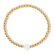 Load image into Gallery viewer, 4mm Bracelet With Shell Quatrefoil Accents
