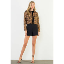 Load image into Gallery viewer, Cheetah Print Cropped Jacket: CAMEL
