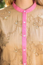 Load image into Gallery viewer, Floral Embroidered and Sequins Button Down Top
