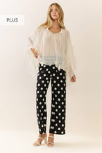 Load image into Gallery viewer, Plus Polka Dot high-rise Wide Leg pants: White Black / Plus Size / 1XL

