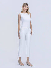 Load image into Gallery viewer, MID RISE UNEVEN FRAYED HEM CROP STRAIGHT JEANS-Vervett

