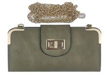 Load image into Gallery viewer, Turn Lock Crossbody Wallet: Taupe
