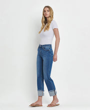 Load image into Gallery viewer, Vervet HIGH RISE CUFFED STRAIGHT JEANS
