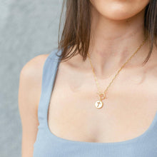 Load image into Gallery viewer, Cross Paperclip Toggle Necklace: Gold
