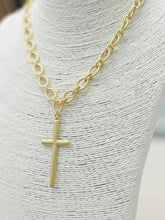 Load image into Gallery viewer, Traditional Cross Necklace (vintage gold)
