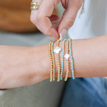 Load image into Gallery viewer, 4mm Bracelet With Shell Quatrefoil Accents
