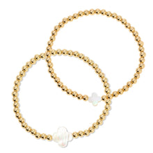 Load image into Gallery viewer, 4mm Bracelet With Shell Quatrefoil Accents
