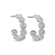 Load image into Gallery viewer, Row of Sparkling Cz Hoop Earrings
