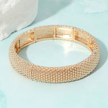 Load image into Gallery viewer, Mesh Metal Stretch Bracelet: Yellow Gold
