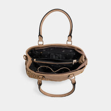 Load image into Gallery viewer, Amabel Double Compartment Grommet Tote: Tan
