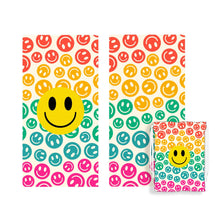 Load image into Gallery viewer, Happy Face Repeat Pattern Beach Quick Dry Towel: OS / Rainbow
