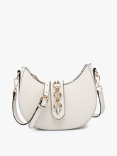 Load image into Gallery viewer, Half-Moon Crossbody w/ Metal Ring: Off White
