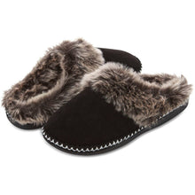 Load image into Gallery viewer, Women’s Selene Faux Suede with Aztec Trim Clog Slippers
