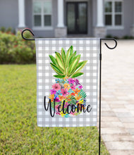 Load image into Gallery viewer, Spring Garden Flag - Floral Pineapple: 12&quot; x 18&quot; - Double-Sided
