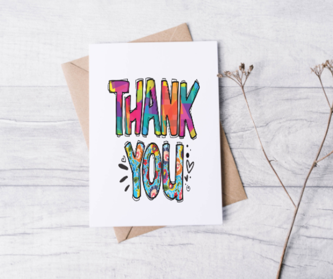 Thank You Note Cards: Craft Colored