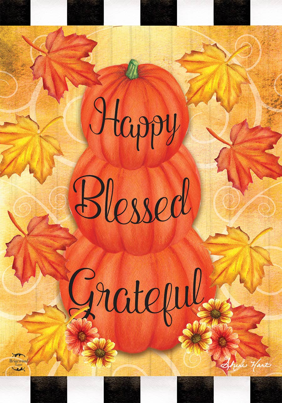 /Happy Blessed Grateful Garden Flag