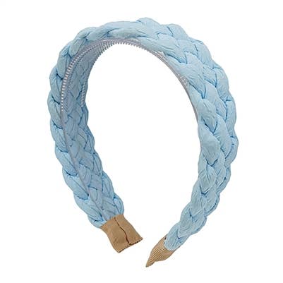 Light Blue Braided Fabric Headband